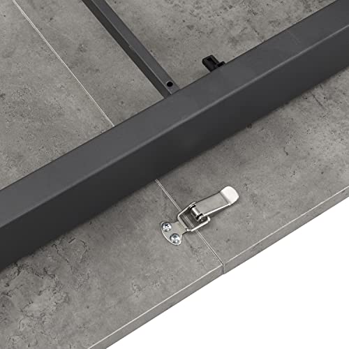 B&D home Esstisch ausziehbar, ausziehbarer Küchentisch für 4-6 Personen, Holztisch, Metallgestell Grau, für Esszimmer, Küche, Skandinavische Design, 120-160x80 cm, Beton Optik