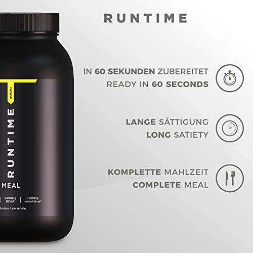 Runtime Meal - vollwertiger Mahlzeitenersatz-Shake für langanhaltende Sättigung, Energie, Konzentration und Leistungsfähigkeit, mit Vitaminen und Nährstoffen (Banana, 15 Meals, 1500g)