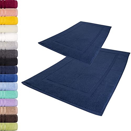 2er Set Badematte 50x80cm, Frottierserie Elena, Navy