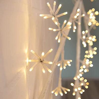 384 LED Fensterdeko Weihnachten beleuchtet 120cm Schneeflocke Warmweiss Fensterbeleuchtung Weihnachten Strom LED Weihnachtsdeko Fenster beleuchtet Weihnachtsbeleuchtung Fensterbilder leuchtend