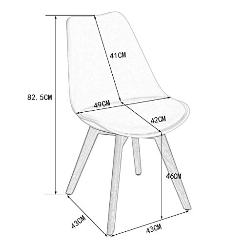 H.J WeDoo Esszimmergruppe mit Esstisch und 4 Essstühlen, Rechteckig Esstisch mit 4 Esszimmerstühle Geeignet für Esszimmer Küche Wohnzimmer, Weiß Esstisch und Stühle