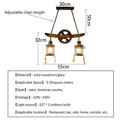 Retro Deckenlampe Deckenleuchten Industrial Bild Vintage Steampunk Kronleuchter Tischlampe Kreativ Persönlichkeit Pendelleuchte Höhenverstellbar Pendellampe Loft Bar Esszimmer Küche 2 Kopf Lampe