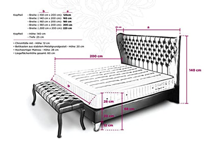 Floransa Boxspringbett - Anthrazit Kunstleder - 180 x 200 cm Sofort 180 x 200 cm