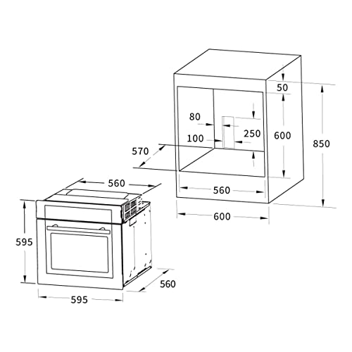 KKT KOLBE/Einbau-Backofen 60cm / 70L / 3,3kW / Drehspieß/Kerntemperaturfühler/Grill/Heißluft/Teleskopauszüge / EB8013ED