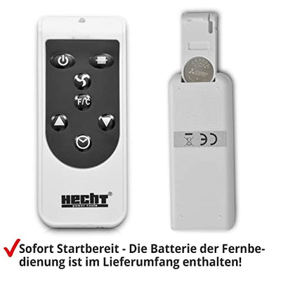 HECHT Elektroheizung (Brandneue Version) - Heizgerät für eine schnelle und wohlfühlende Wärme – Stromsparend - Mit 3 Leistungsstufen, Fernbedienung und Thermostat - Heizung Elektro