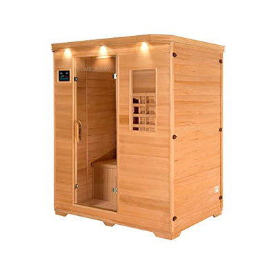 HOME DELUXE – Infrarotkabine REDSUN L – Keramikstrahler, Holz: Hemlocktanne, Maße: 153 x 110 x 190 cm I Infrarotsauna für 2-3 Personen, Sauna, Wärmekabine