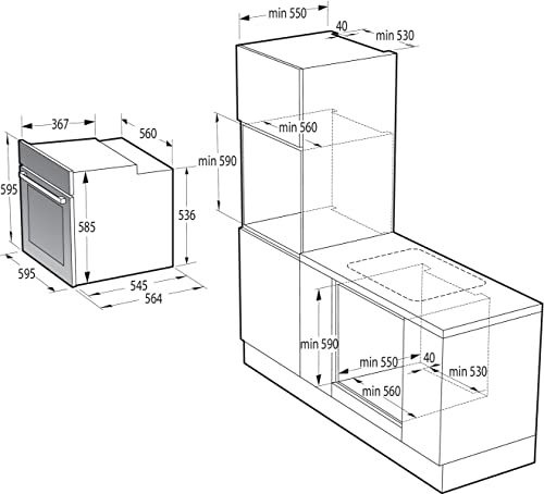 Gorenje BPS 6737 E02B Einbau-Backofen, 77 Liter, Pyrolyse, Heißluft, ExtraSteam, Gentle Close & Open, AirFry, PerfectGrill, PizzaMode 300°C, ChildLock, schwarz