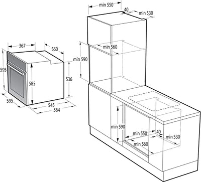 Gorenje OptiBake Advanced BPSA 6747 A08XWI Einbau-Backofen/WiFi Connected / 77L / Heißluft/Pyrolyse/AutoBake/Touch Bedienung/Bratenthermometer/SteamAssist/PizzaMode 300°C/Inox, Edelstahl