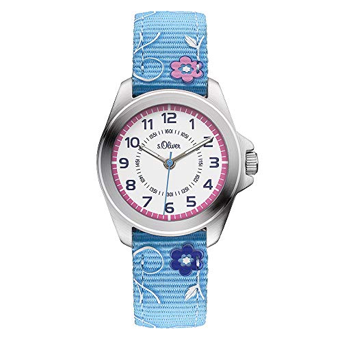 s.Oliver Mädchen-Armbanduhr Analog Quarz Textil SO-3176-LQ