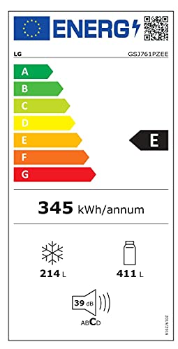 LG Electronics GSJ761PZEE Kühlschrank, freistehend, 625 l, E, Edelstahl