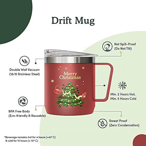 VAHDAM, Weihnachtsbecher (300ml) 18/8 Edelstahl- Isolierter heißer und kalter Becher | Weihnachtsgeschenke ideen für Frauen & Männer | Langlebige tee Weihnachten-becher | Tragen heiße & kalte Getränke