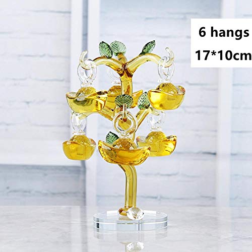 Kristallglas Ingots Baum mit Kupfer Münze Fengshui Handwerk Home Decor Figuren Weihnachtsgeschenke Souvenirs Dekor-Ingots_36 hängen