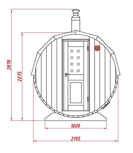 FinnTherm Fass-Sauna Sam, unbehandelt/Natur, inkl. Elektro-Ofen (6 kW)