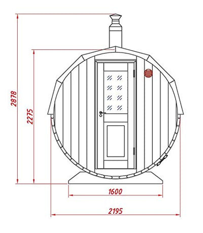 FinnTherm Fass-Sauna Sam, unbehandelt/Natur, inkl. Elektro-Ofen (6 kW)