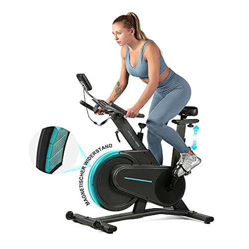 OVICX Heimtrainer Fahrrad Magnetische stationären Hometrainer mit einstellbaren professionellen Lenker Riemenantrieb Indoor Radfahren heimtrainer für zu Hause Fitnessstudio