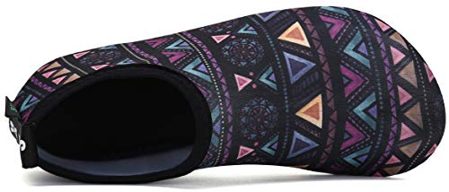 SAGUARO Badeschuhe Wasserschuhe Neoprenschuhe Frauen Barfuß Schwimmschuhe Strandschuhe Tauchschuhe Wassersport Surf Aqua Schuhe für Damen Herren(Böhmische Violett, 38/39 EU)