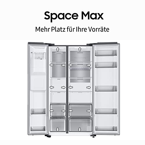 Samsung RS64R5302M9/EG Side-by-Side Kühlschrank, 178 cm, 635 ℓ, Space Max, All Around Cooling, Edelstahl Look