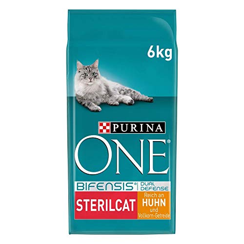 PURINA ONE BIFENSIS STERILCAT Katzenfutter trocken für sterilisierte Katzen, reich an Huhn, 1er Pack (1 x 6kg)