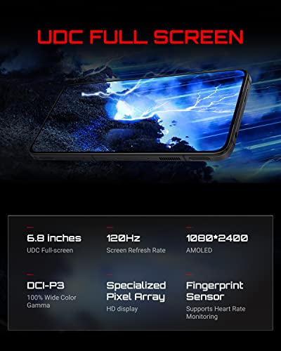 REDMAGIC 7 Pro 120Hz Gaming Handy, 5G Android Smartphone, 16GB RAM+512GB ROM, Snapdragon 8 Gen 1, 6.8" AMOLED Full Bildschirm, 5000mAh Gaming Telefon, 64MP Kamera, 65W Ladegerät, Dual-SIM Transparent