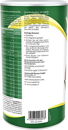 Yokebe Classic - Diätshake zum Abnehmen - glutenfrei und vegetarisch - Mahlzeitersatz zur Gewichtsabnahme mit hochwertigen Proteinen - 500 g = 12 Portionen