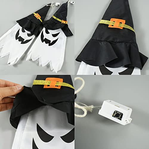 RHYUUI Halloween Lichterkette,Geist Deko Hexenhut Halloween Lichter, Hexe Hüte Halloween Dekorationen Lampe für Karneval Cosplay Motto Party Dekorationen Outdoor Indoor Deko