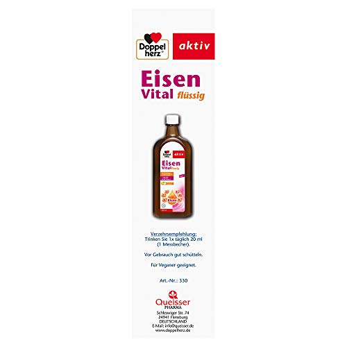 Doppelherz Eisen Vital – Eisen unterstützt die normale Funktion des Immunsystems und trägt zur normalen Bildung der roten Blutkörperchen bei – 500 ml