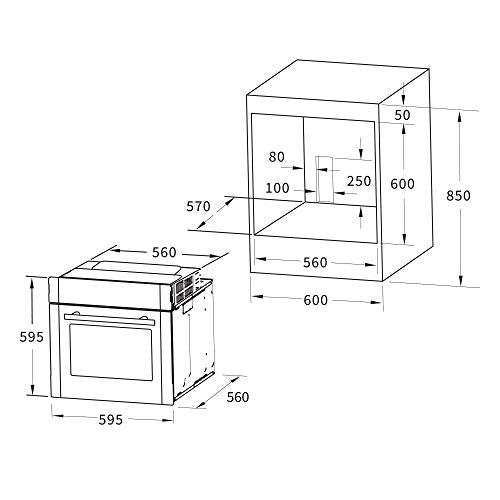 KKT KOLBE/Einbau-Backofen 60cm / 70L / 3,2kW / Drehspieß/Pizzafunktion/Grill/Heißluft/Teleskopauszüge/Automatik-Timer / EB8016ED