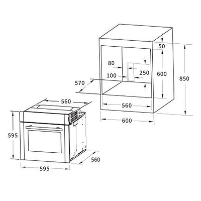 KKT KOLBE/Einbau-Backofen 60cm / 70L / 3,2kW / Drehspieß/Pizzafunktion/Grill/Heißluft/Teleskopauszüge/Automatik-Timer / EB8016ED