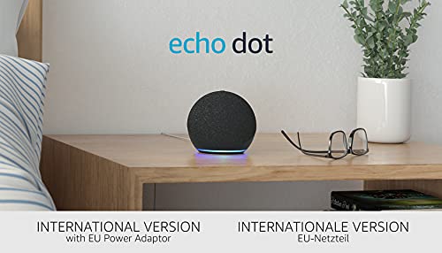 Echo Dot (4. Generation), Internationale Version | Smarter Lautsprecher mit Alexa | Anthrazit