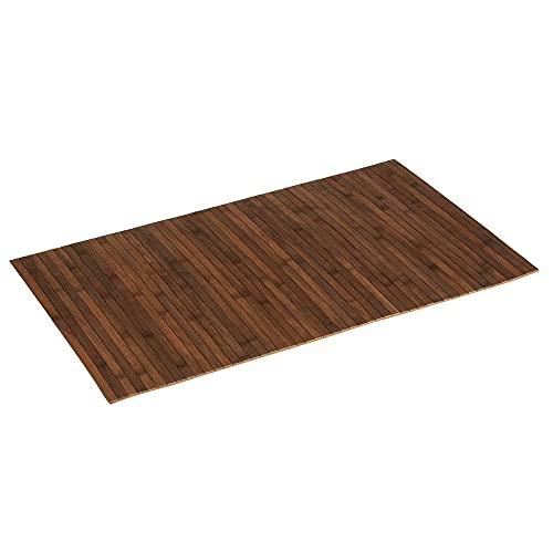 PANA Bambus Badematte • Bambusmatte waschbar • Holz Läufer Badezimmer • 100% Bambus • Größe: 50x80cm • Farbe: Braun