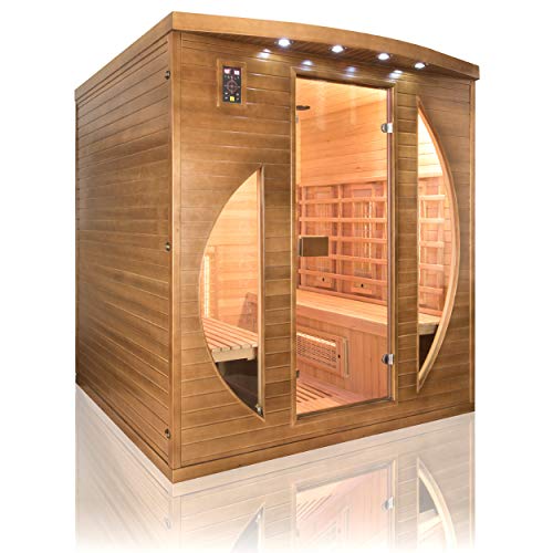 France Sauna - SN-SPECTRA05R - Infrarot-Sauna Spectra - Dual Healthy Technologie - Stereo-Audio Radio - Chromotherapie 7 Farben - 4 Sitzer