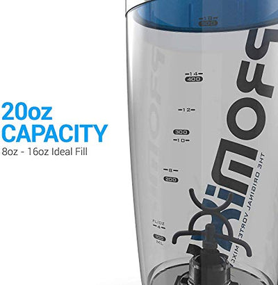 PROMiXX iX-R Elektrischer Eiweiß Shaker/Protein Shaker/USB wiederaufladbar | mit integriertem Proteinbehälter | mit Edelstahl-Trim 600ml