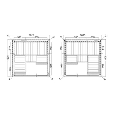 Harvia Variant View Small Sauna Saunakabine aus Fichte ca. 163 x 160 x 201 cm