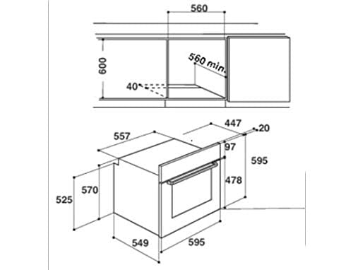 Hotpoint Ariston FA2540PBLHA Einbauofen Pyrolyse – Multifunktions-Backofen mit Umluft oder Umluft / 66 Liter/Klasse A/Schwarz/Kalttür (4 Glas)