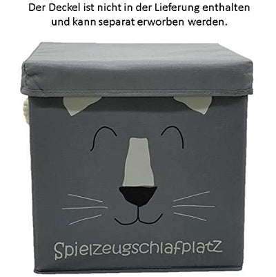 Sappralot Kids - Löwe Aufbewahrungsbox grau für Kinder und Baby, schöne praktische Spielzeugkiste für jedes Kinderzimmer, kompatibel mit IKEA Kallax Regale (33x33x33), Löwe