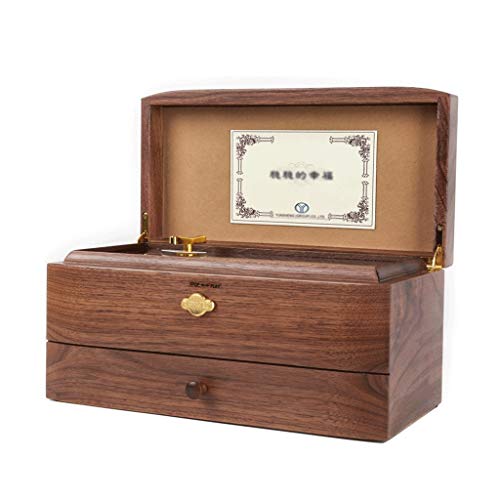 Spieluhr 50-ty-Musikbox 8 Minuten Holzschmuck-Musikbox mit Schublade für Weihnachtsgeschenk für Jungen- und Freundinnen Premium Spieluhr (MUSIC :"Missing Through Time and Space")