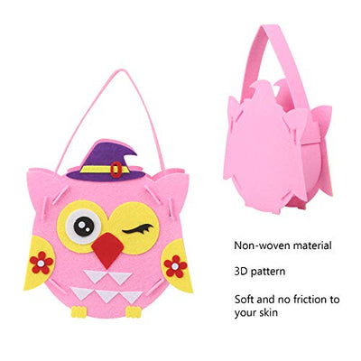 BELIOF 6 Pcs Halloween Taschen Süßes oder Saures Taschen Halloween Beutel für Süßigkeiten Kinder Halloween Korb Süßigkeiten Tüte Geschenktüten Kürbis Eule Fledermaus Schädel Element Trick or Treat Bag