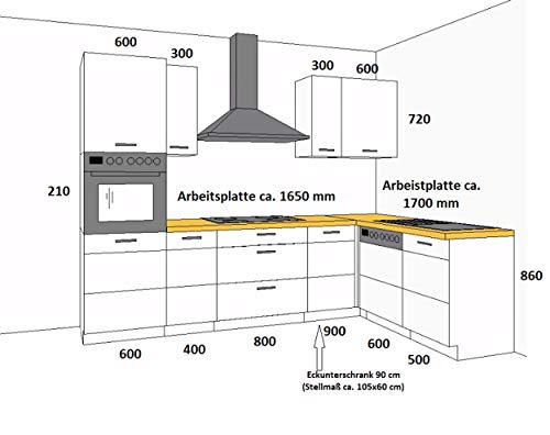 Küche Eiche Artisan Ecke Weiß Küchenzeile Hochglanz Küchenblock Einbauküche