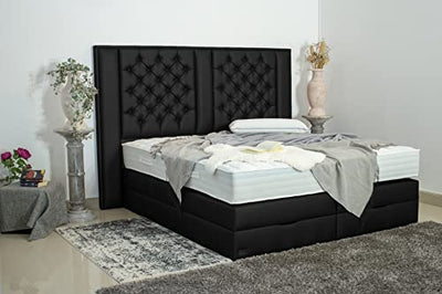 PAARA Boxspringbett Havana GM | Chesterfield-Optik | 10.000 Newton Motorleistung | Antirutsch-Matten | Royal-WS® Taschenfederkern Matratze mit GELAX® Topper Kern | Made in Germany (240 x 210 cm)