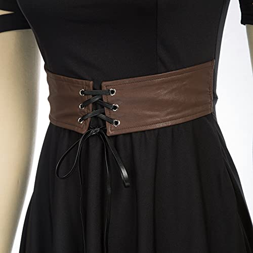 SCARLET DARKNESS Rockabilly Steampunk Kleid Cocktail Abendkleider für Halloween Party Kleid Braun L