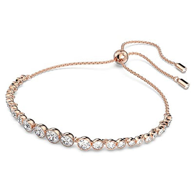 Swarovski Emily bracelet, White, Rose-gold tone plated