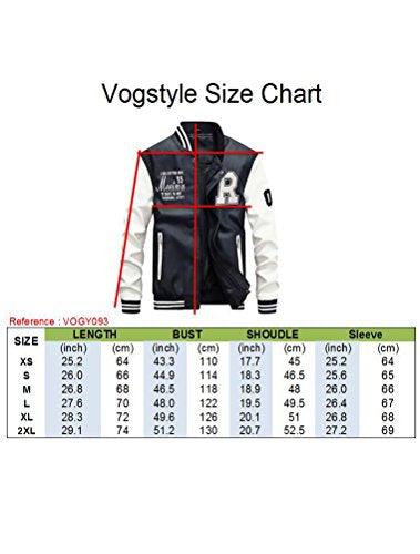 Vogstyle Herren Winterjacke Bomberjacke Fliegerjacke Freizeit Reißverschluss Jacken Mantel White XL