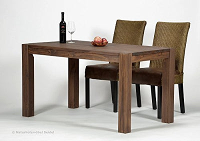 Esstisch 140x80cm Rio Bonito Farbton Cognac braun Pinie Massivholz geölt und gewachst Holz Tisch für Esszimmer Wohnzimmer Küche, Optional: passende Bänke und Ansteckplatten