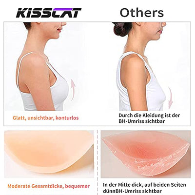 KISSCAT Klebe BH für Damen, Wiederverwendbare Unsichtbar Silikon Selbstklebend BH für Abendkleid, Brautkleid, Hochzeitskleid und rückenfreie Kleidung (Fleischfarben, C)