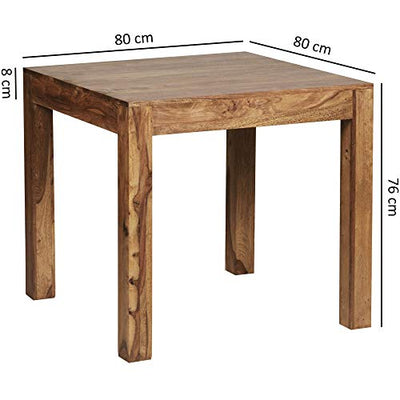 FineBuy Design Esstisch 80 x 80 x 76 cm dunkel-braun aus Sheesham Massiv-Holz | Moderner Echtholz Esszimmertisch Palisander für 2-4 Personen | Holztisch Küche Quadratisch | Landhaus Esszimmer-Möbel