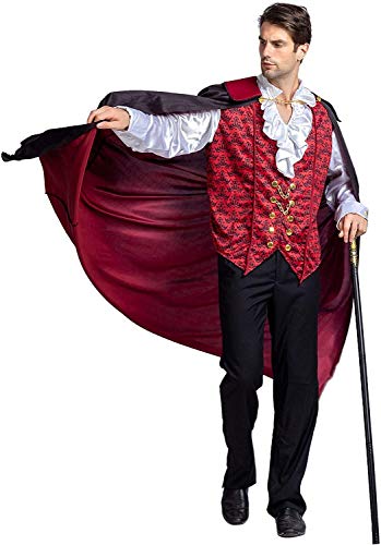 Spooktacular Creations - Vampir Kostüm Erwachsene, Halloween kostüm Vampir, Renaissance Mittelalterliche Vampir Deluxe Halloween Kostüm für Herren Rollenspiel Sins Cosplay (XX-Large, Red)