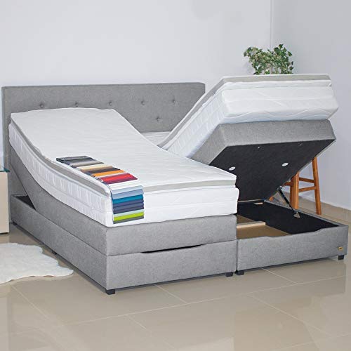 PAARA Boxspringbett mit Bettkasten Anti-Rutschmatten Taschenfederkern Matratze Kaltschaum Topper Komplettset 180 x 200 cm - Jedes Bett EIN Unikat - Made in Germany