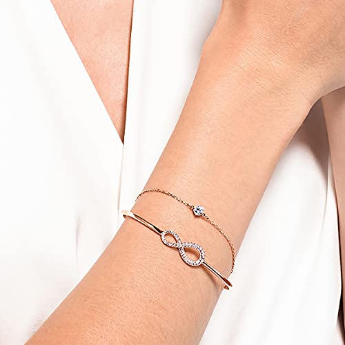 Swarovski Infinity Armreif, Unendlichkeit, Weiss, Roségold-Legierungsschicht