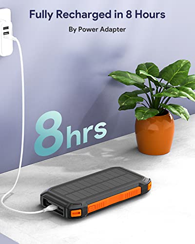 26800mAh Solar Ladegerät Power Bank - BRENCIL QC 3A USB/USB C Ausgänge Tragbares Solar Handy Ladegerät für Camping Externe Batterie Backup für Handys Tablets