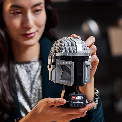 LEGO 75328 Star Wars Mandalorianer Helm Modell, Sammlerstück Zimmer-Deko und EIN tolles Geschenk für Erwachsene, Bausatz, Männer, Frauen, Mama, Papa, Sammler-Geschenkidee